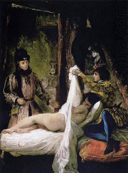 Eugene Delacroix Louis of Orleans Unveiling his Mistress, china oil painting image